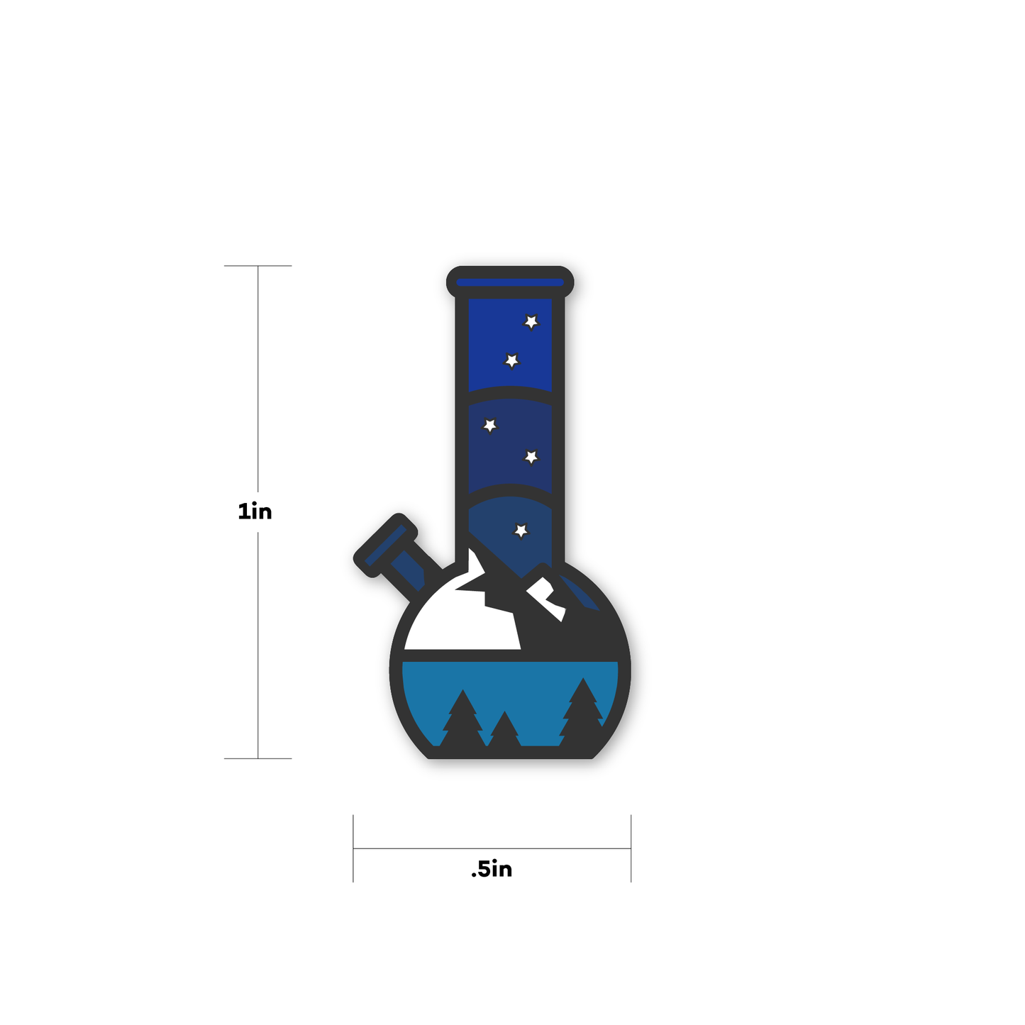 1 in by .5 in night forest bong enamel pin by fntsma