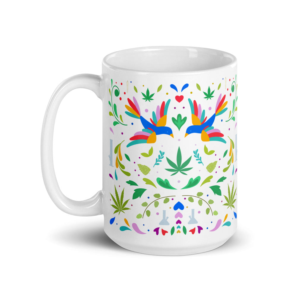 aves - otomi style - cannabis themed mug by fntsma