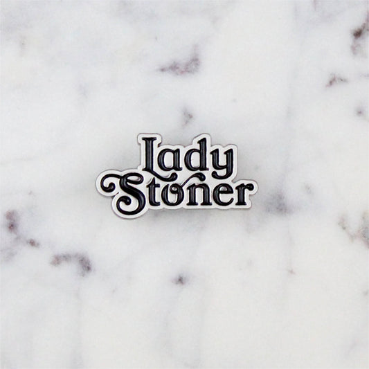 silver lady stoner enamel pin by fntsma