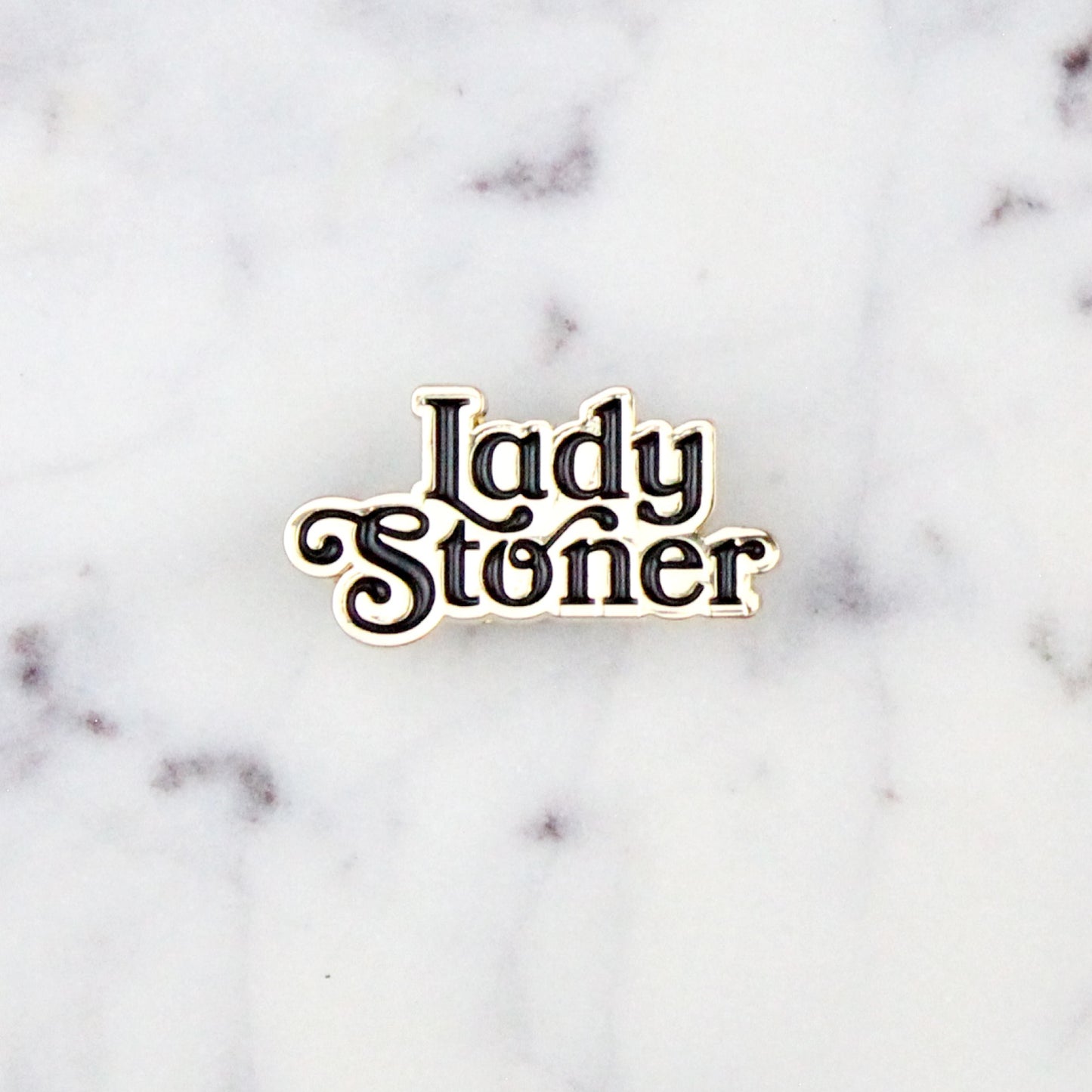 gold lady stoner enamel pin by fntsma