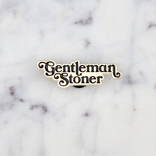 gold gentleman stoner enamel pin by fntsma
