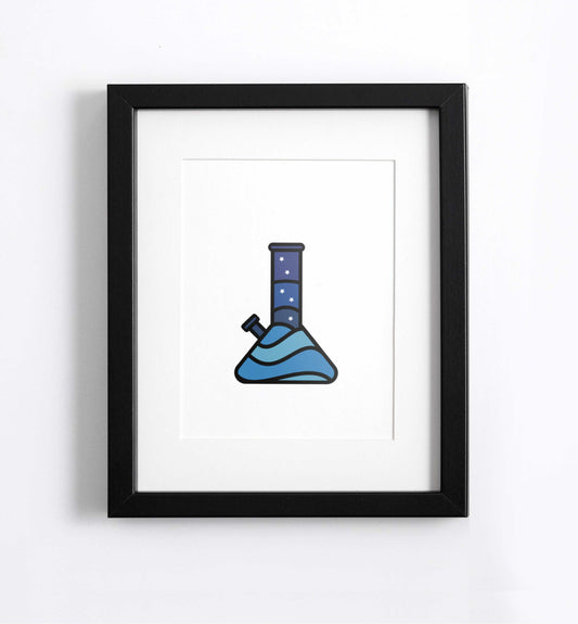 Night Ocean Bong - cannabis art print