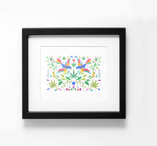 Aves - Otomi cannabis art print