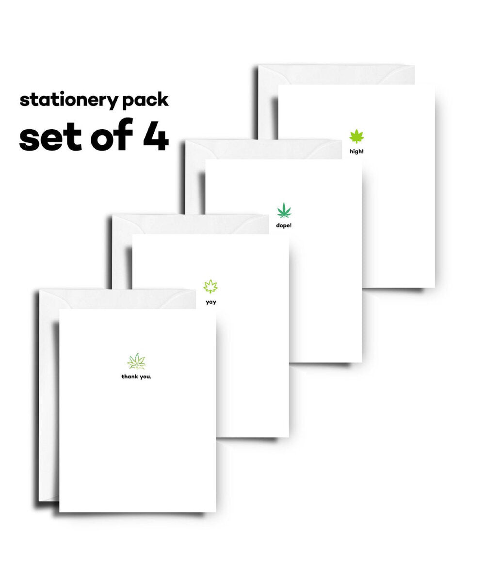 cannabis leaf stationery set