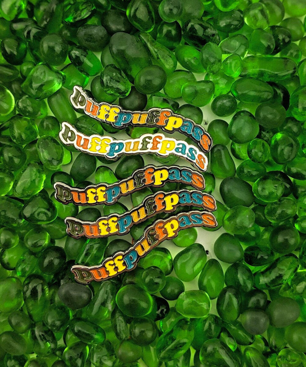 five puff puff pass wavy enamel pins by fntsma
