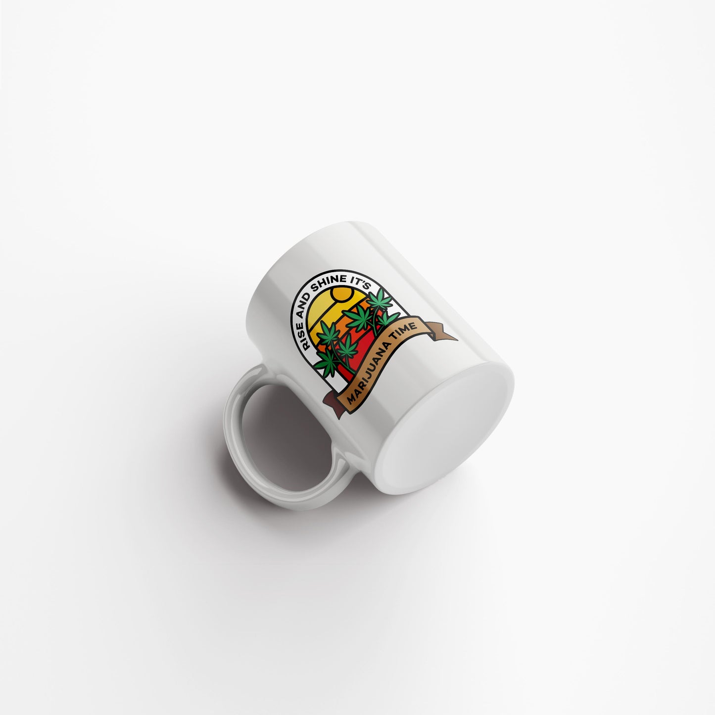rise and shine its marijuana time - cannabis themed mug by fntsma